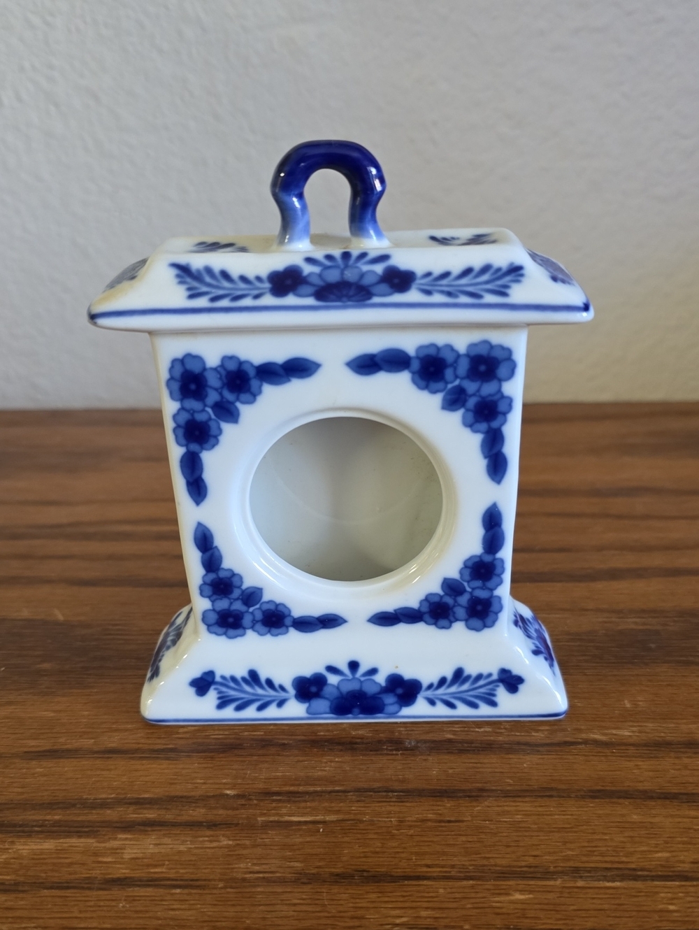 JJI International Porcelain Decorative Clock Case Lantern Tote 12